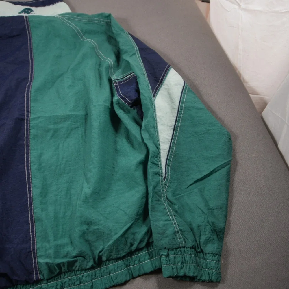 90s Rawlings Colorblock Vintage Crinkle Taffeta Men M Windbreaker Jacket Seattle